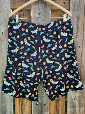FUN LOCALS ONLY ALIENS Shorts Size Large PARTY SHORTS Lounge Shorts